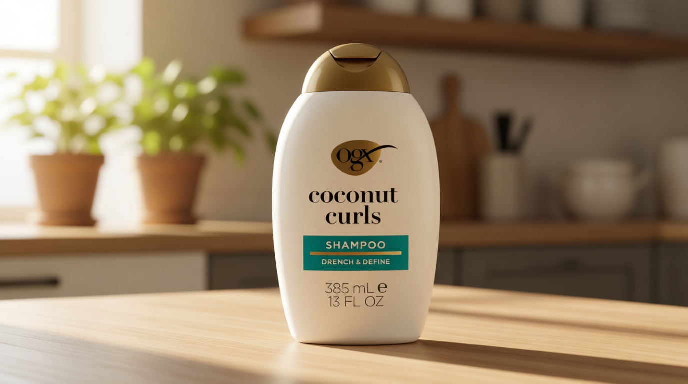 OGX Quenching + Coconut, Curl-Defining Shampoo, Hydrating & Nourishing Curly Hair Shampoo with Coconut Oil, Citrus Oil & Honey, Paraben, Sulfate-Free Surfactants, 13 floz