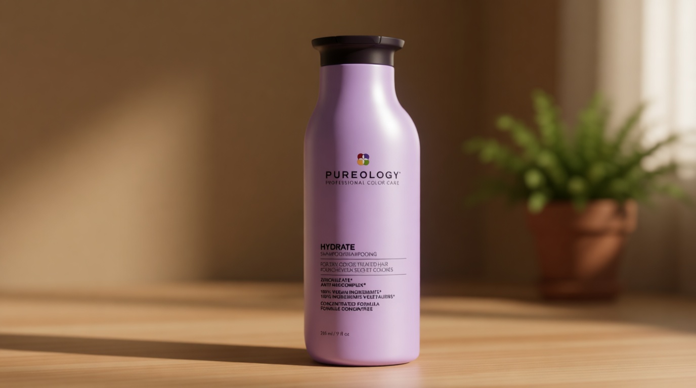 Pureology Hydrate Shampoo - For Dry or Color Treated Hair, Moisturizing Shampoo For Hydration & Softness, With Rose Extract & Green Tea, Vegan & Sulfate-Free