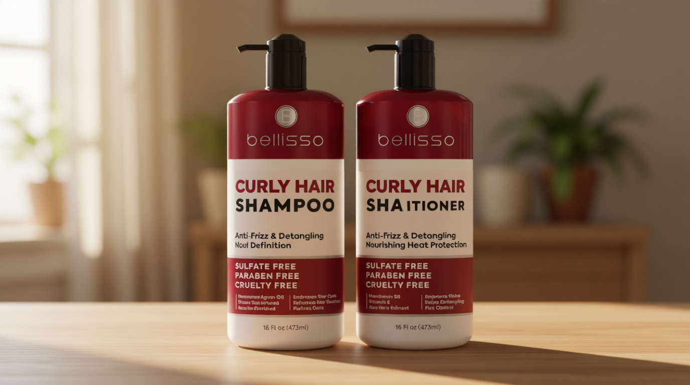 Curly Hair Shampoo and Conditioner Set - For Defining Wavy, Permed, Frizzy, Fine and Black Curls - Moisturizing, Sulfate Free Formula for Women and Men - Products are Safe for Color Treated Locks