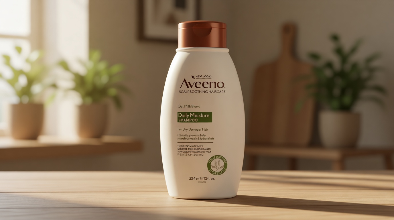 Aveeno Farm-Fresh Oat Milk Sulfate-Free Shampoo with Colloidal Oatmeal & Almond Milk, Moisturizing Shampoo for All Hair Types, Safe for Color-Treated Hair, Paraben & Dye-Free, 12 Fl Oz