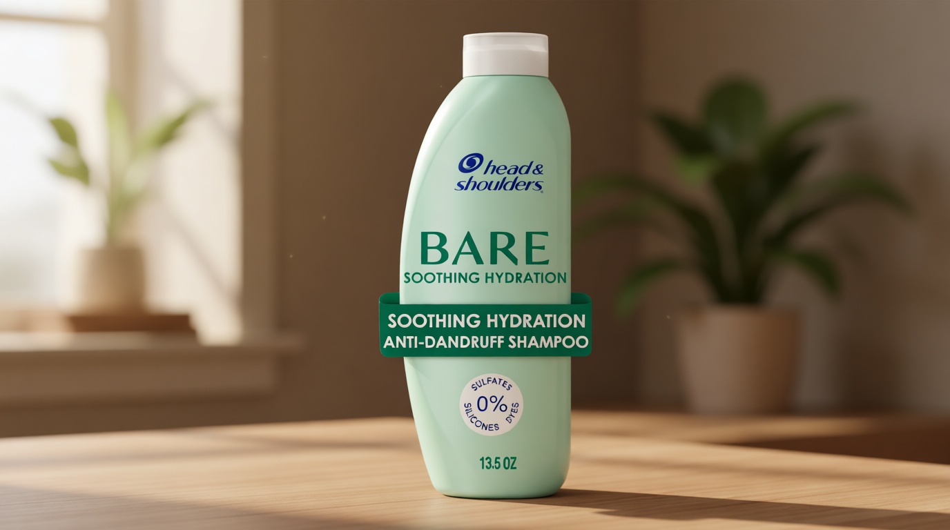 Head & Shoulders Anti-Dandruff Shampoo, BARE Soothing Hydration, 1% Pyrithione Zinc, Dry Scalp Relief, Free of Sulfates, Silicones, Dyes, 13.5 fl oz
