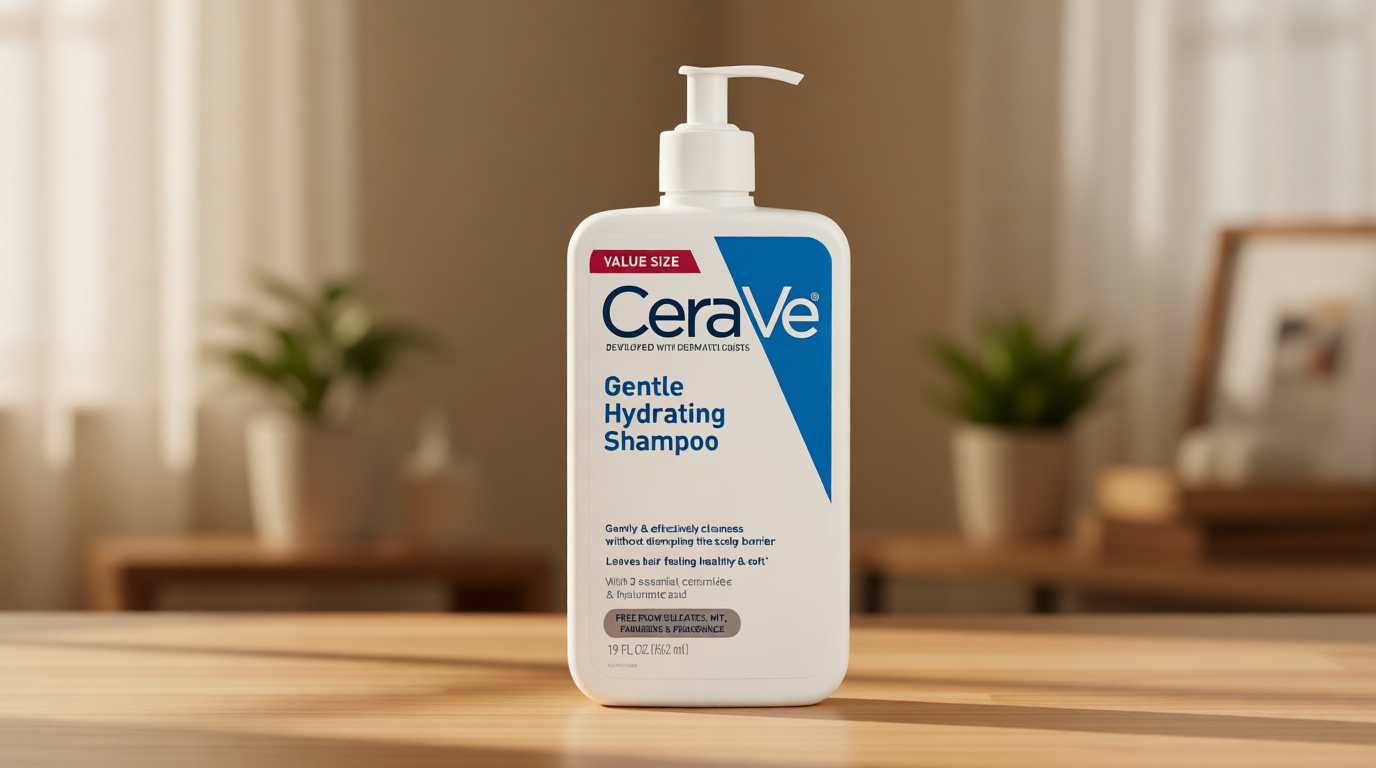 CeraVe Gentle Hydrating Shampoo, With Ceramides, Niacinamide & Hyaluronic Acid For Soft, Healthy Looking Hair & Scalp, Sulfate Free & Color Safe Shampoo, For All Hair Types, 19 Oz