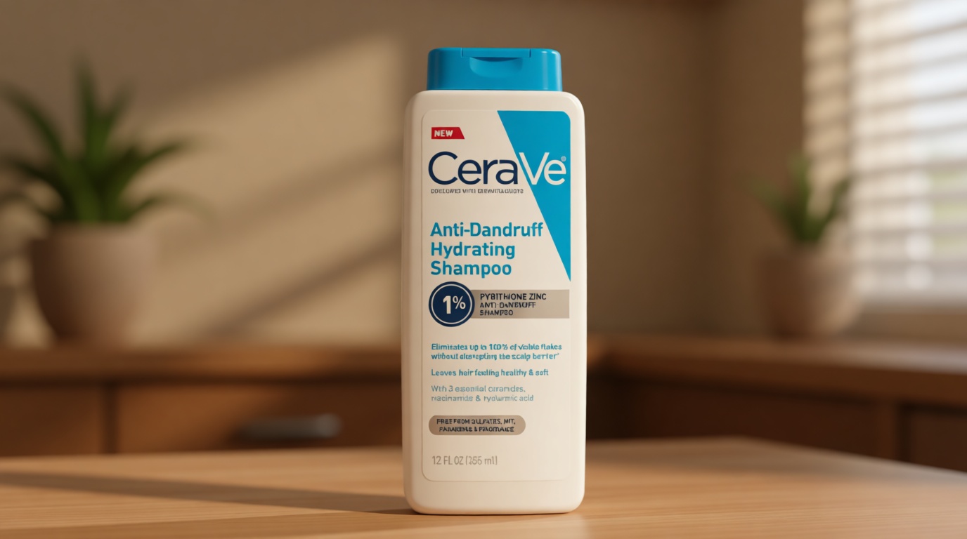 CeraVe Hydrating Anti Dandruff Shampoo, 1% Pyrithione Zinc Dandruff Treatment With Ceramides, Niacinamide & Hyaluronic Acid, Helps Eliminate Flakes & Provides Itchy Scalp Relief, Sulfate Free, 12 Oz