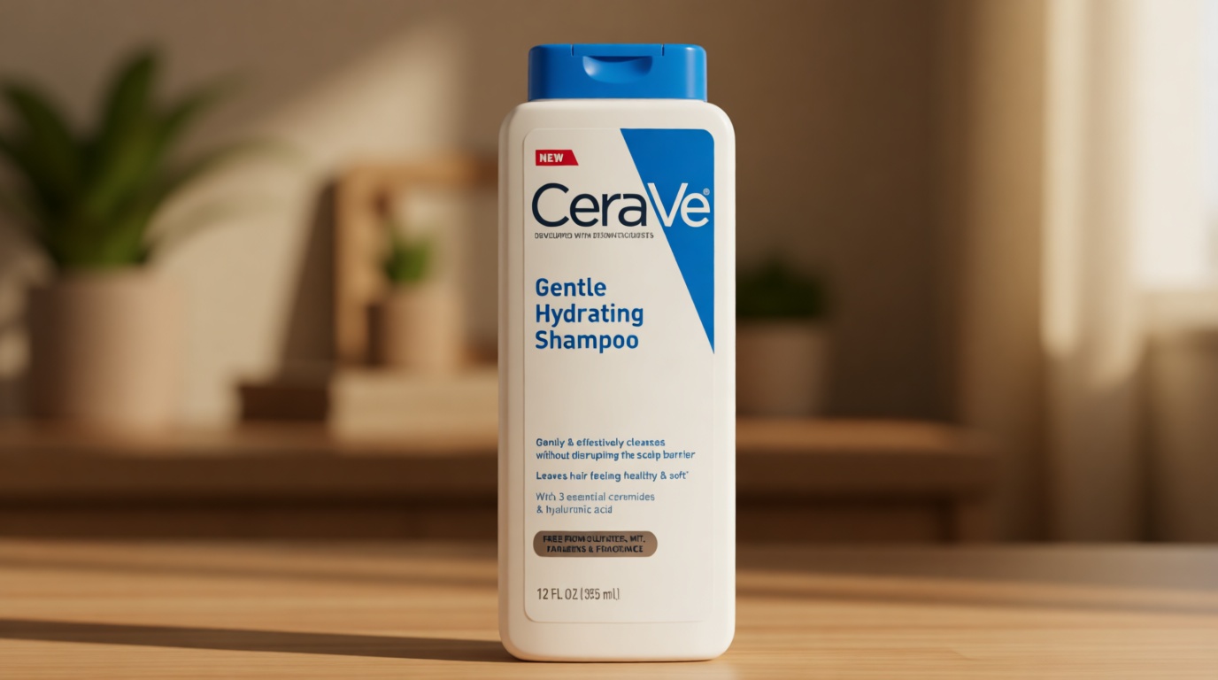 CeraVe Gentle Hydrating Shampoo, With Ceramides, Niacinamide & Hyaluronic Acid For Soft, Healthy Looking Hair & Scalp, Sulfate Free & Color Safe Shampoo, For All Hair Types, 12 Oz
