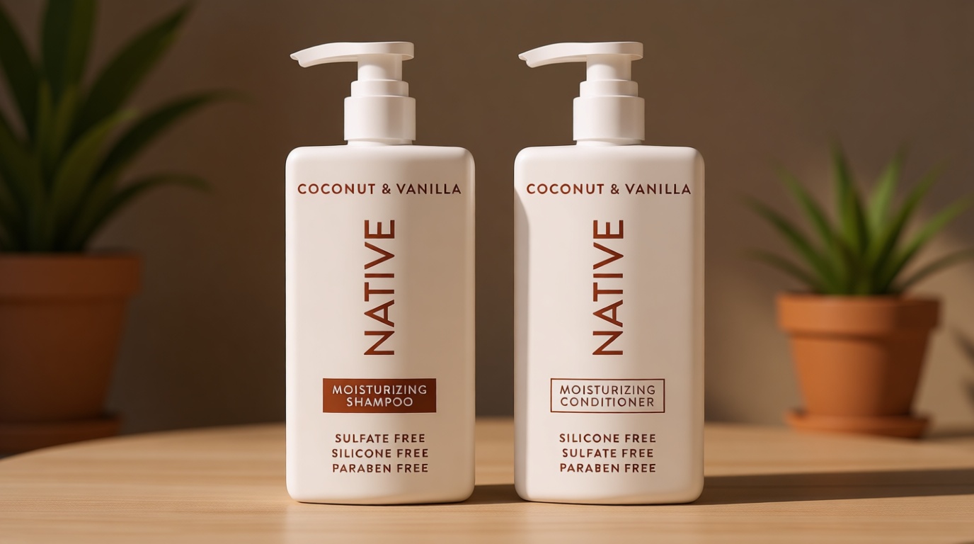 Native Coconut & Vanilla Shampoo and Conditioner Contain Naturally Derived Ingredients | All Hair Types, Color & Treated, Fine to Dry Damaged, Sulfate & Dye Free - 2-Pack