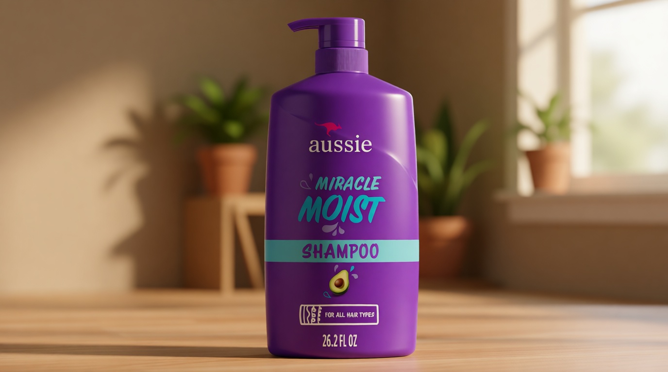 Aussie Miracle Moist Shampoo: Hydrating & Gentle Cleansing Treatment with Avocado & Jojoba Oil, 26.2 Fl Oz