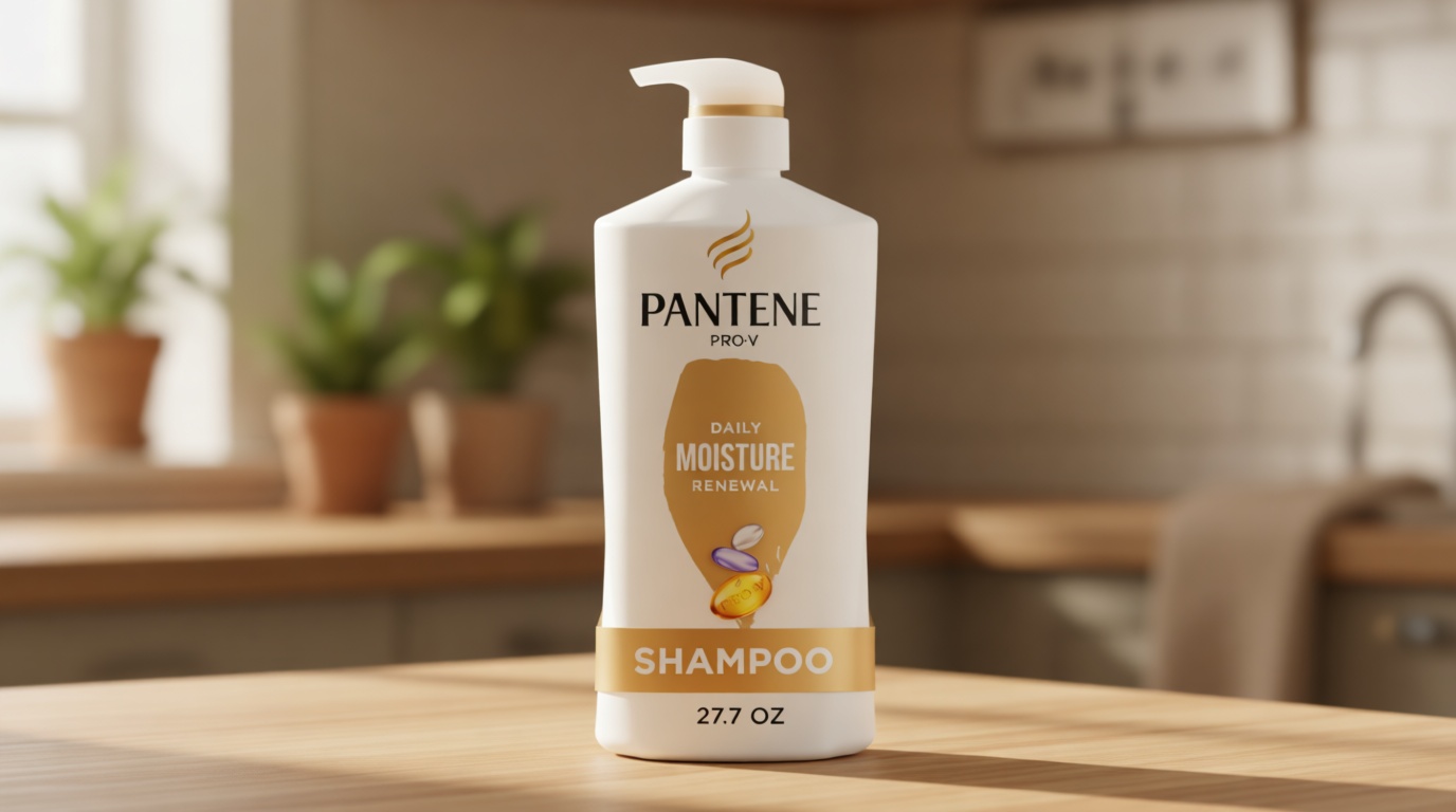 Pantene Shampoo, Daily Moisture Renewal - Pro-V Nutrients for Dry, Color-Treated, Straight to Curly Hair, 72-Hour Hydration & Softness, Paraben Free, Cleanses, Strengthens Bonds, 27.7 Fl Oz