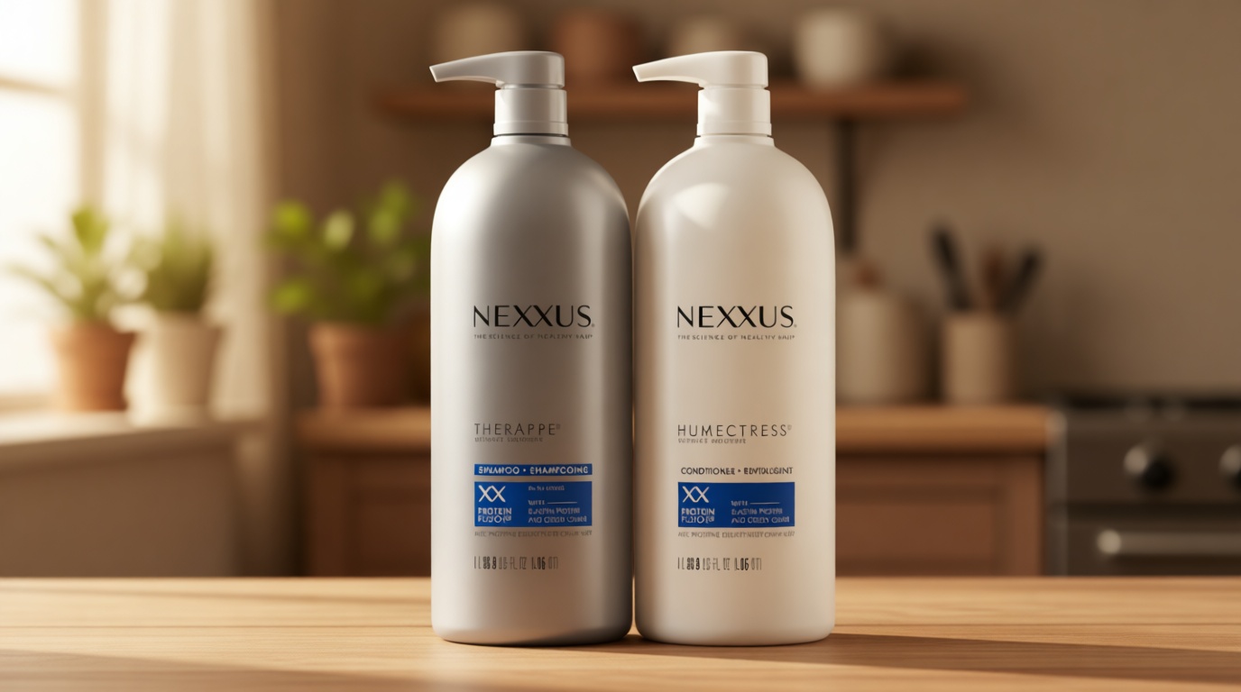 Nexxus Shampoo and Conditioner Therappe Humectress 2 Count for Dry Hair Silicone-Free, Moisturizing Caviar Complex and Elastin Protein for thicker and stronger hair 33.8 oz