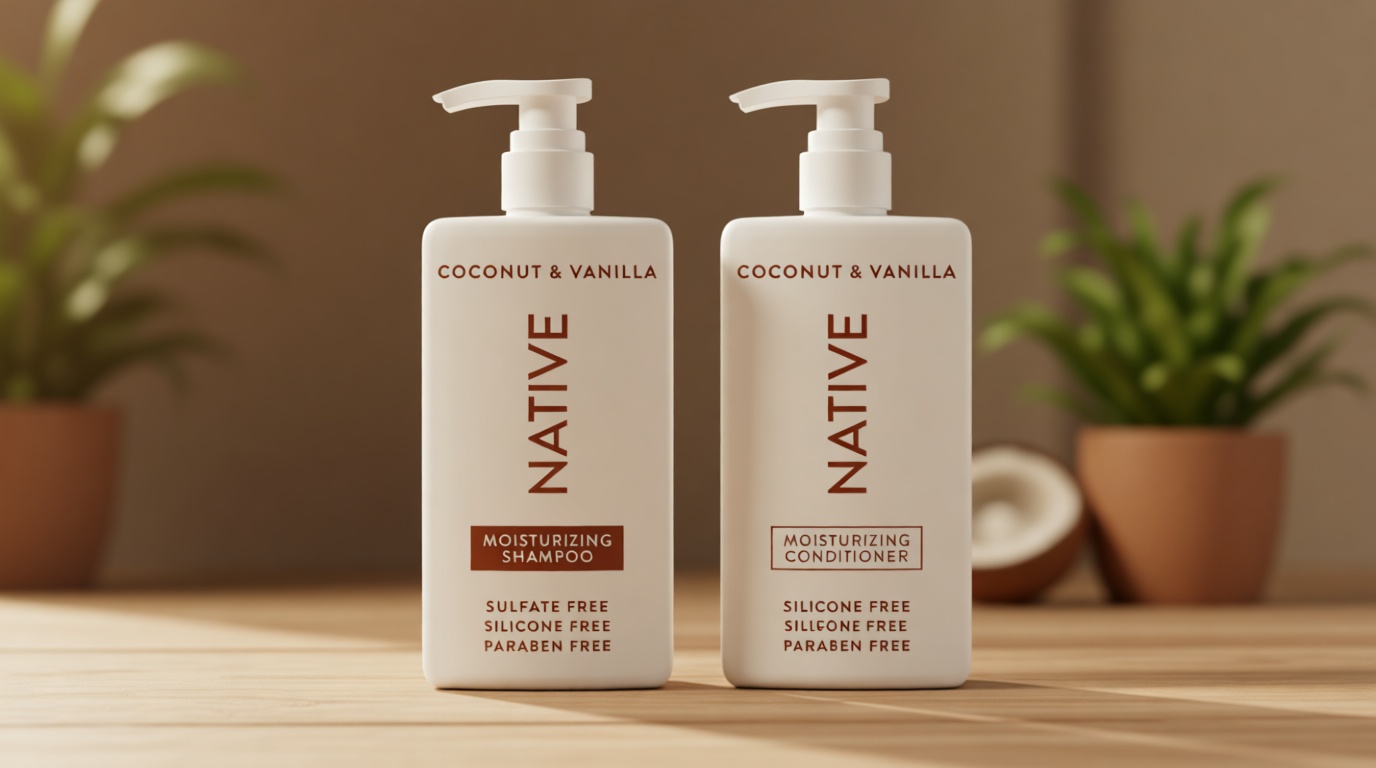 Native Coconut & Vanilla Shampoo and Conditioner Contain Naturally Derived Ingredients | All Hair Types, Color & Treated, Fine to Dry Damaged, Sulfate & Dye Free - 2-Pack