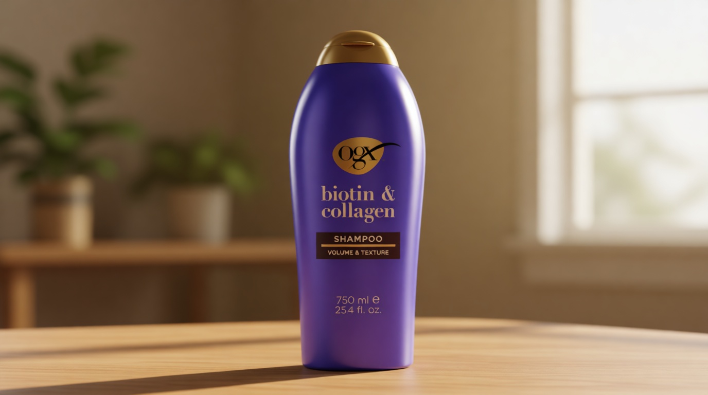 OGX Thick & Full + Biotin & Collagen Volumizing Shampoo, Nutrient-Infused Hair Shampoo with Vitamin B7 Biotin Gives Hair Volume & Body for 72+ Hours, Sulfate-Free Surfactants, 25.4 fl. oz