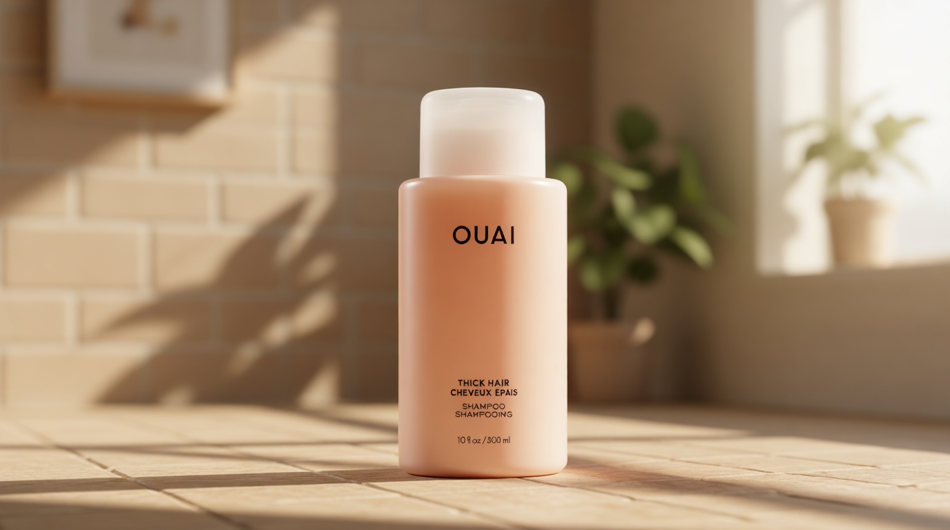OUAI Thick Hair Shampoo - Hydrating Shea Butter Shampoo for Full, Frizzy Hair - Deeply Moisturizing, Detangling, Split Ends - Marshmallow Root, Avocado Oil & Keratin - Sulfate Free 10 Oz