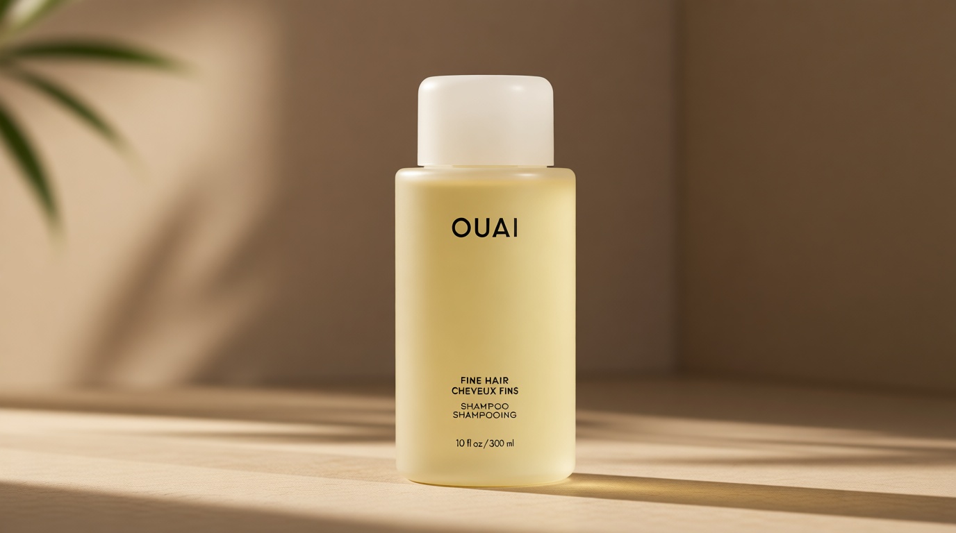 OUAI Fine Hair Shampoo - Biotin Thickening Shampoo for Flat, Thin Hair - Volumizing & Strengthening Keratin & Chia Seed Oil for Women & Men - Lightweight, Color-Safe, Sulfate Free, 10 Oz