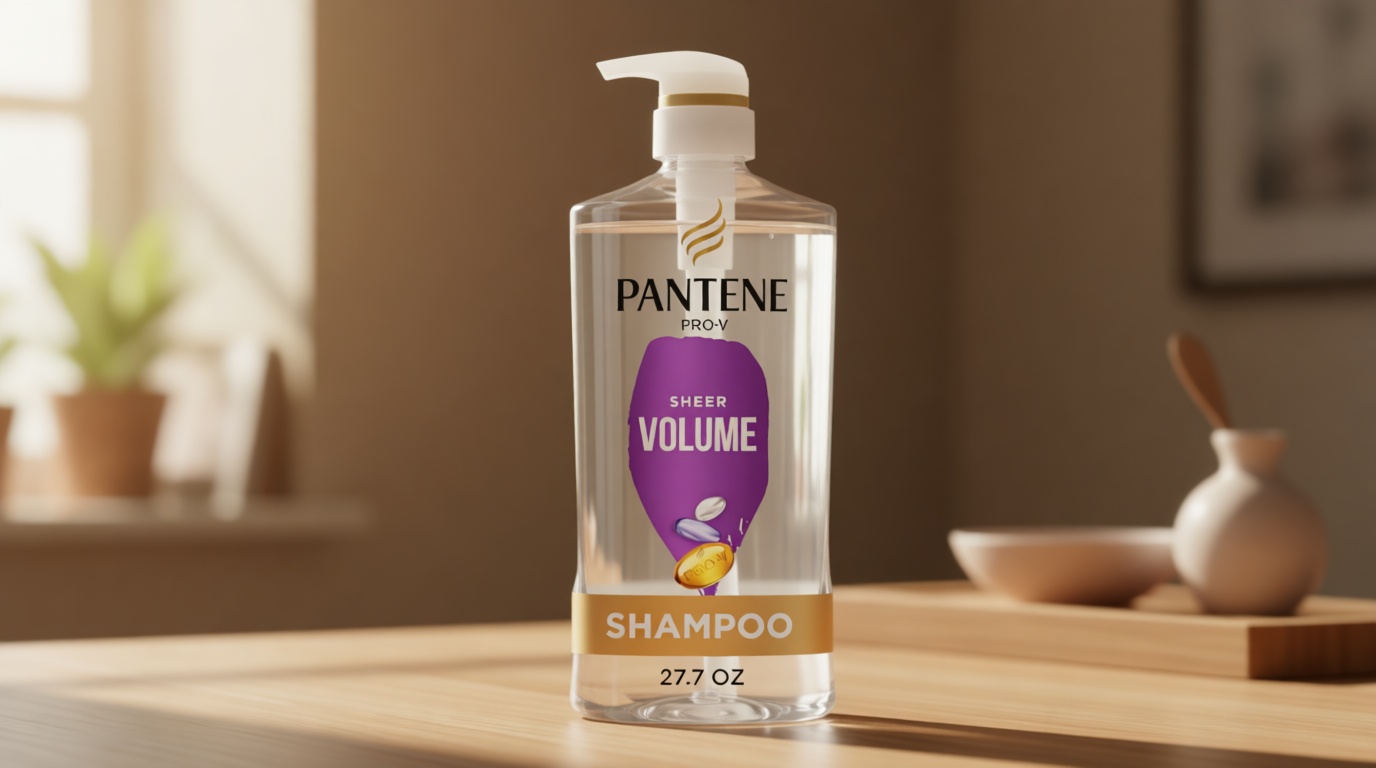 Pantene Shampoo, Sheer Volume - 72-Hour Fullness, Lightweight Nourishment with Pro-Vitamin B5 + Antioxidants, Fine, Thin, Color-Treated Hair, Paraben Free, Remove Build Up for Body & Shine, 27.7 Fl Oz