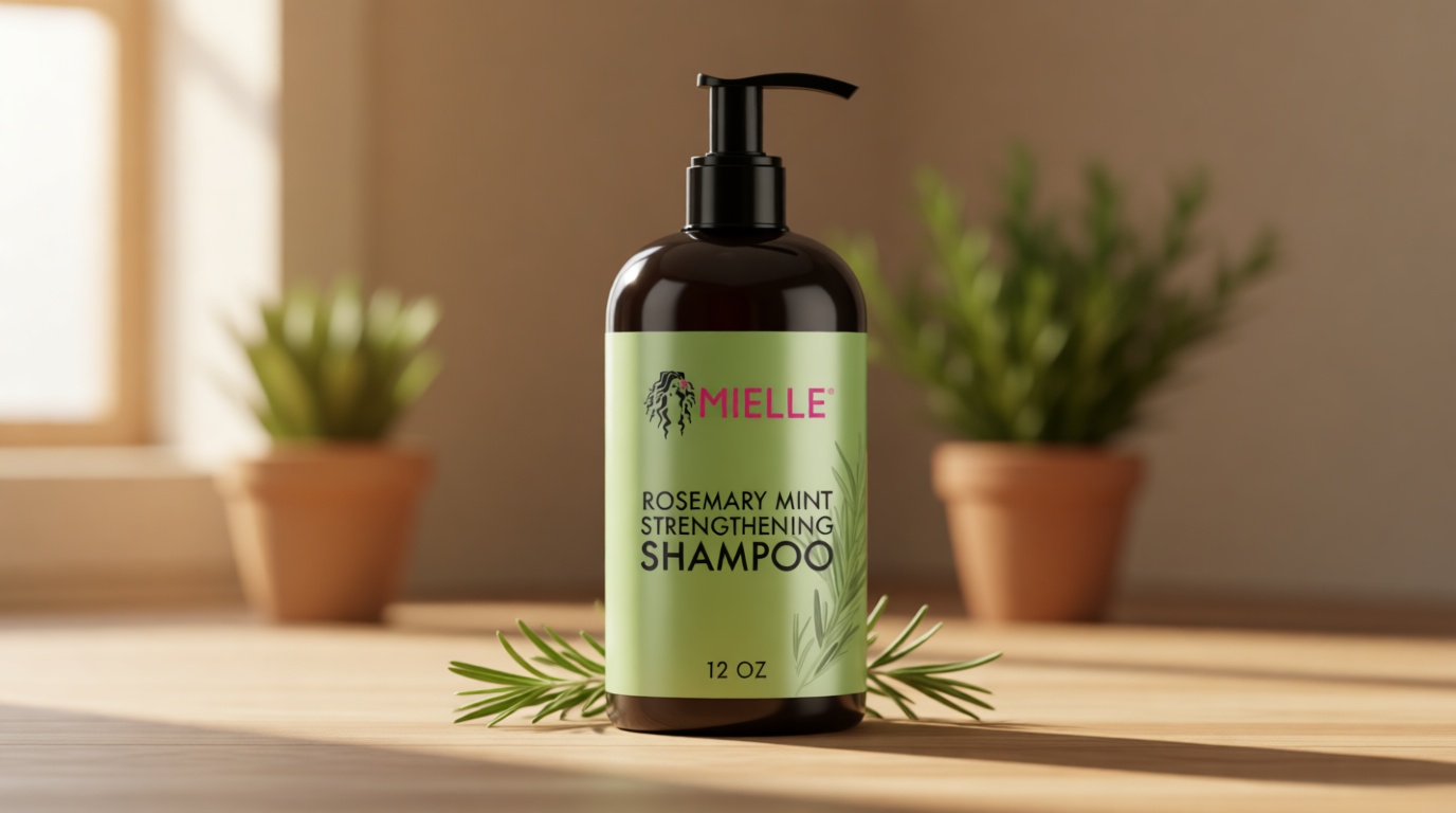 Mielle Organics Rosemary Mint Hair Strengthening Biotin Shampoo - Moisturizing Hair Shampoo for Women and Men to Gently Cleanse, Repair & Protect Strands (12 oz)