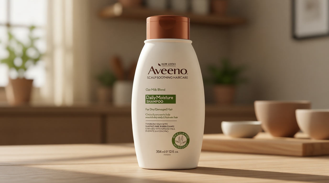 Aveeno Farm-Fresh Oat Milk Sulfate-Free Shampoo with Colloidal Oatmeal & Almond Milk, Moisturizing Shampoo for All Hair Types, Safe for Color-Treated Hair, Paraben & Dye-Free, 12 Fl Oz