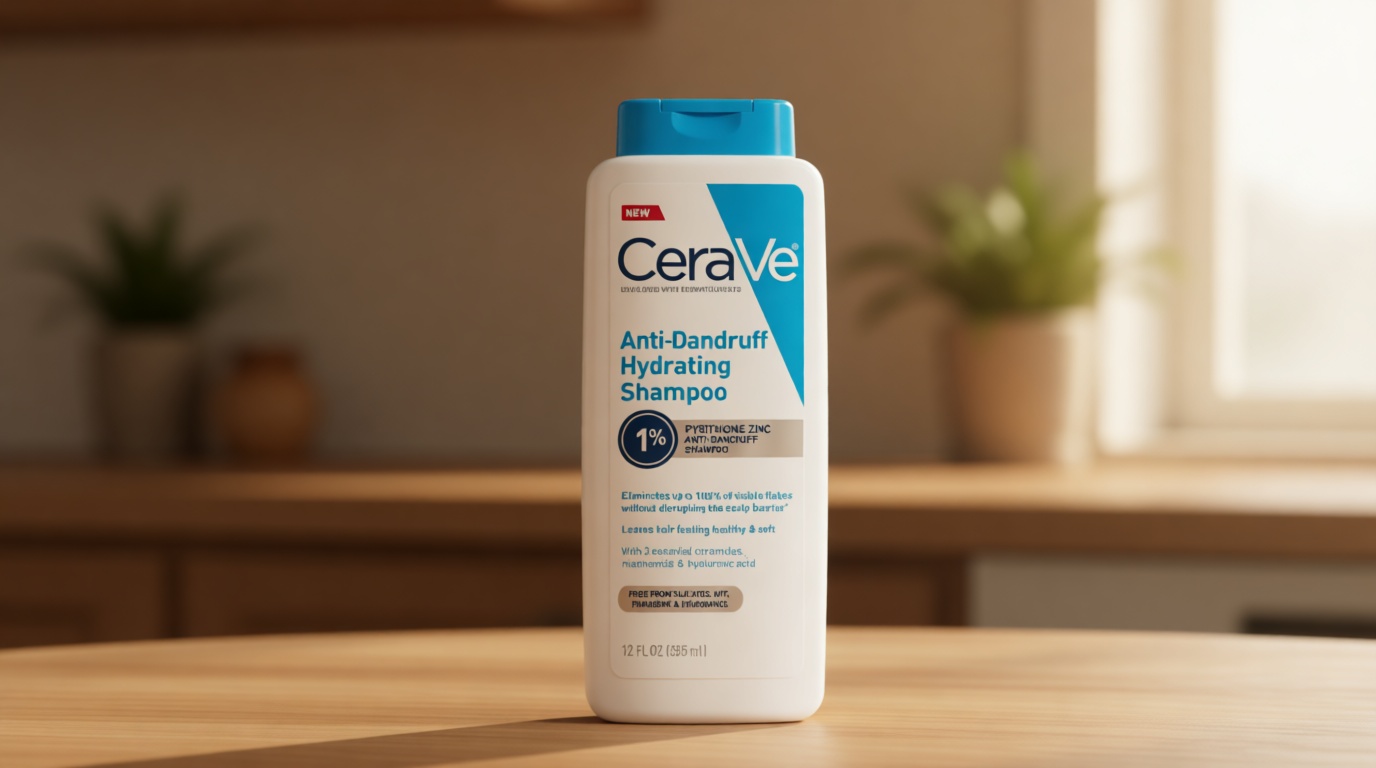 CeraVe Hydrating Anti Dandruff Shampoo, 1% Pyrithione Zinc Dandruff Treatment With Ceramides, Niacinamide & Hyaluronic Acid, Helps Eliminate Flakes & Provides Itchy Scalp Relief, Sulfate Free, 12 Oz