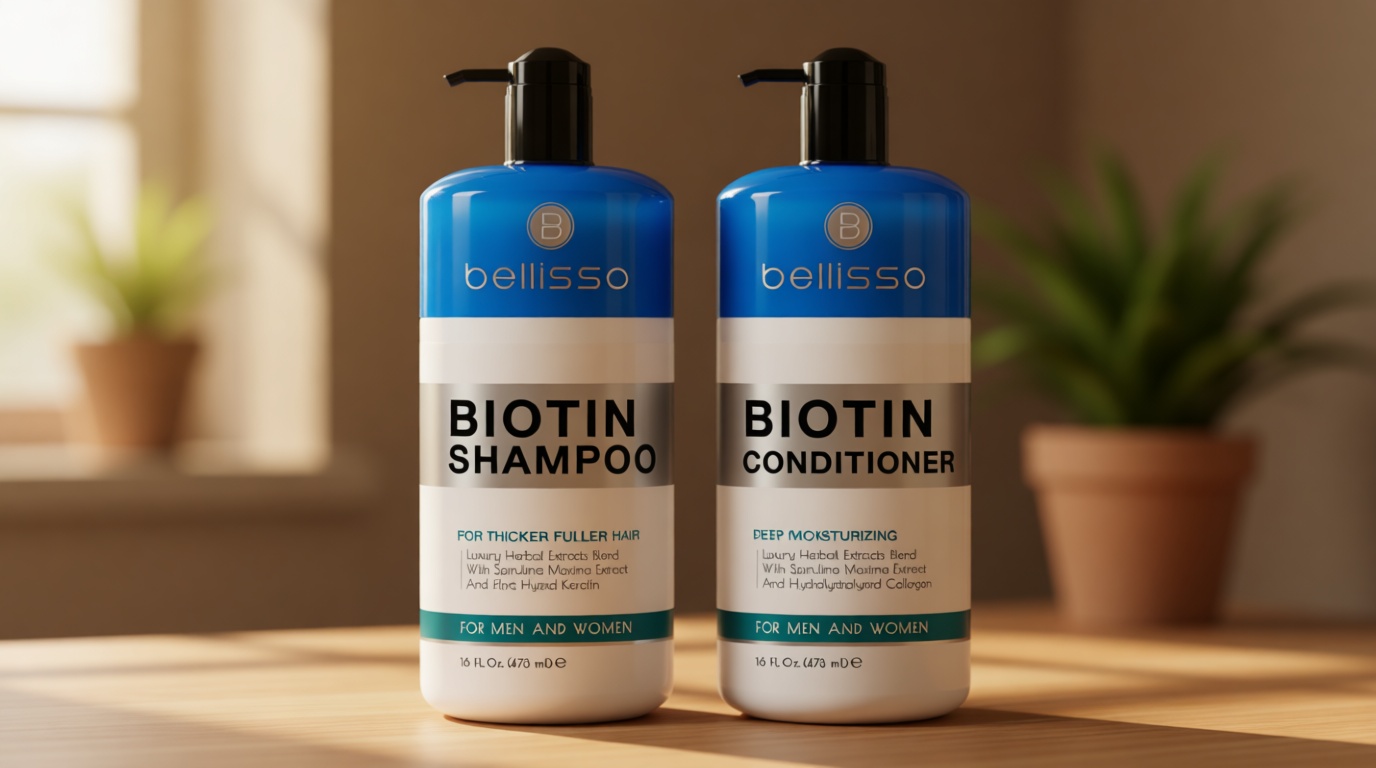 Biotin Shampoo and Conditioner Set - Sulfate and Paraben Free Treatment for Men and Women - Hair Thickening Volumizing Products to Help Boost Thinning Hair with Added Keratin
