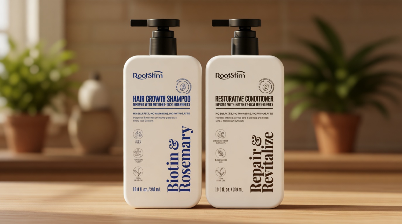 Hair Growth Shampoo and Conditioner Set - Rosemary & Biotin Shampoo and Conditioner for Hair Thickening - Botanical Boost for a Healthy Scalp, Hair Growth and Strengthen