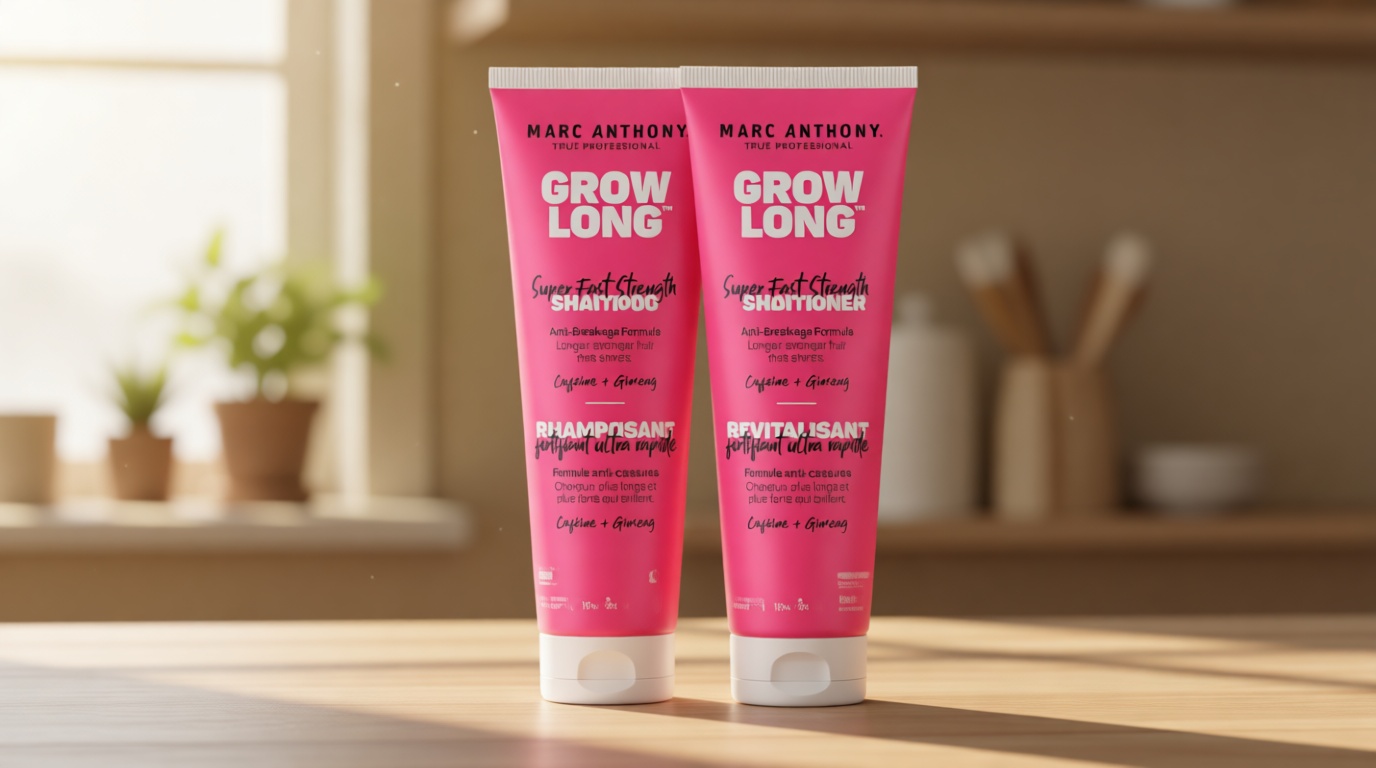 Marc Anthony Shampoo and Conditioner Gift Set, Grow Long Biotin - Anti-Frizz Deep Conditioner For Split Ends & Breakage - Vitamin E, Caffeine & Ginseng for Curly, Dry & Damaged Hair