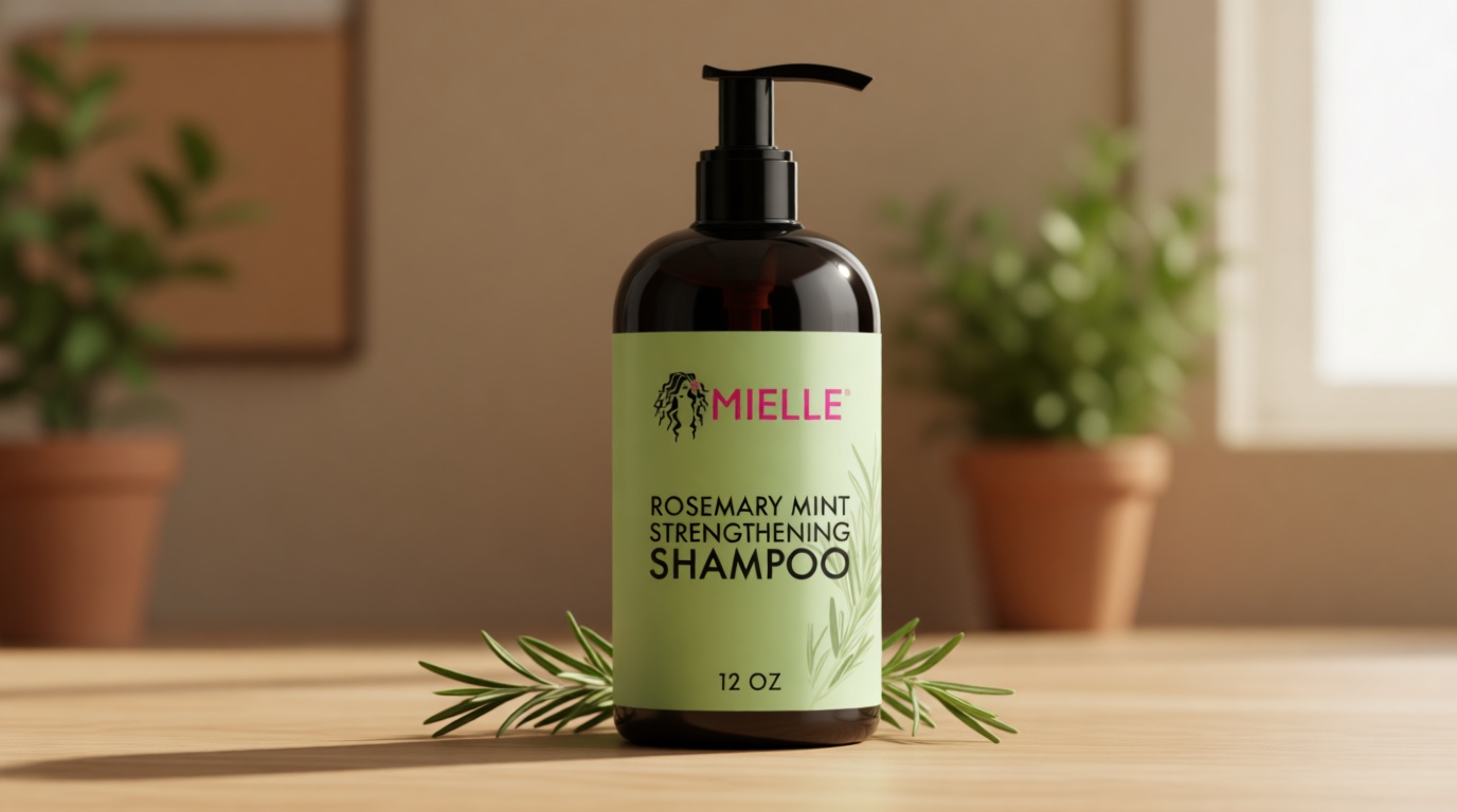 Mielle Organics Rosemary Mint Hair Strengthening Biotin Shampoo - Moisturizing Hair Shampoo for Women and Men to Gently Cleanse, Repair & Protect Strands (12 oz)