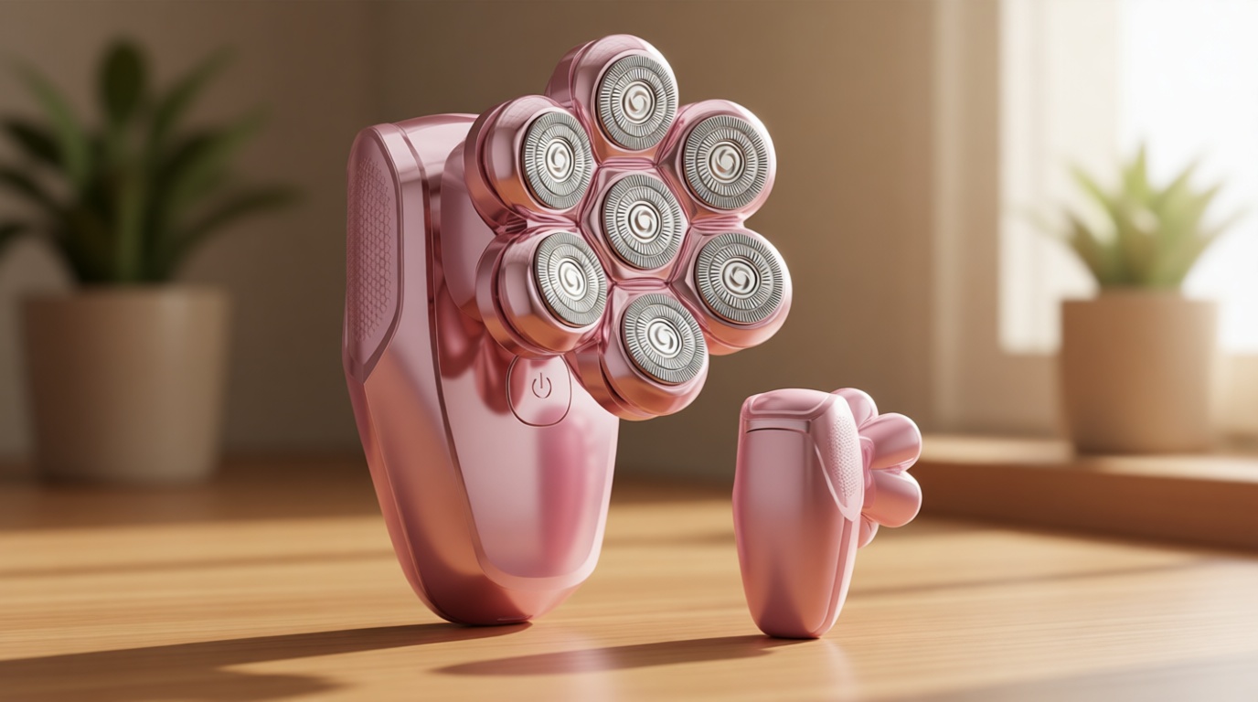 Electric Razors for Women - 7D Electric Shaver for Women, IPX8 Waterproof with USB-C Fast Charge, LED Display, 2 Speeds & Magnetic Heads,Raspberry Sorbet