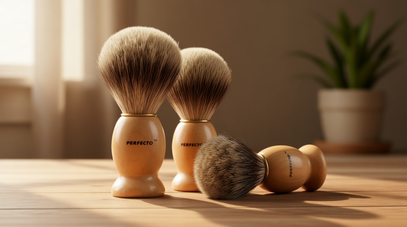 Perfecto 100% Original Pure Badger Shaving Brush, Engineered for The Best Fathers Day Gift. All Methods, Safety Razor, Double Edge Razor, Straight Razor, Shaving Razor, Gift for Dad Badger Brush.