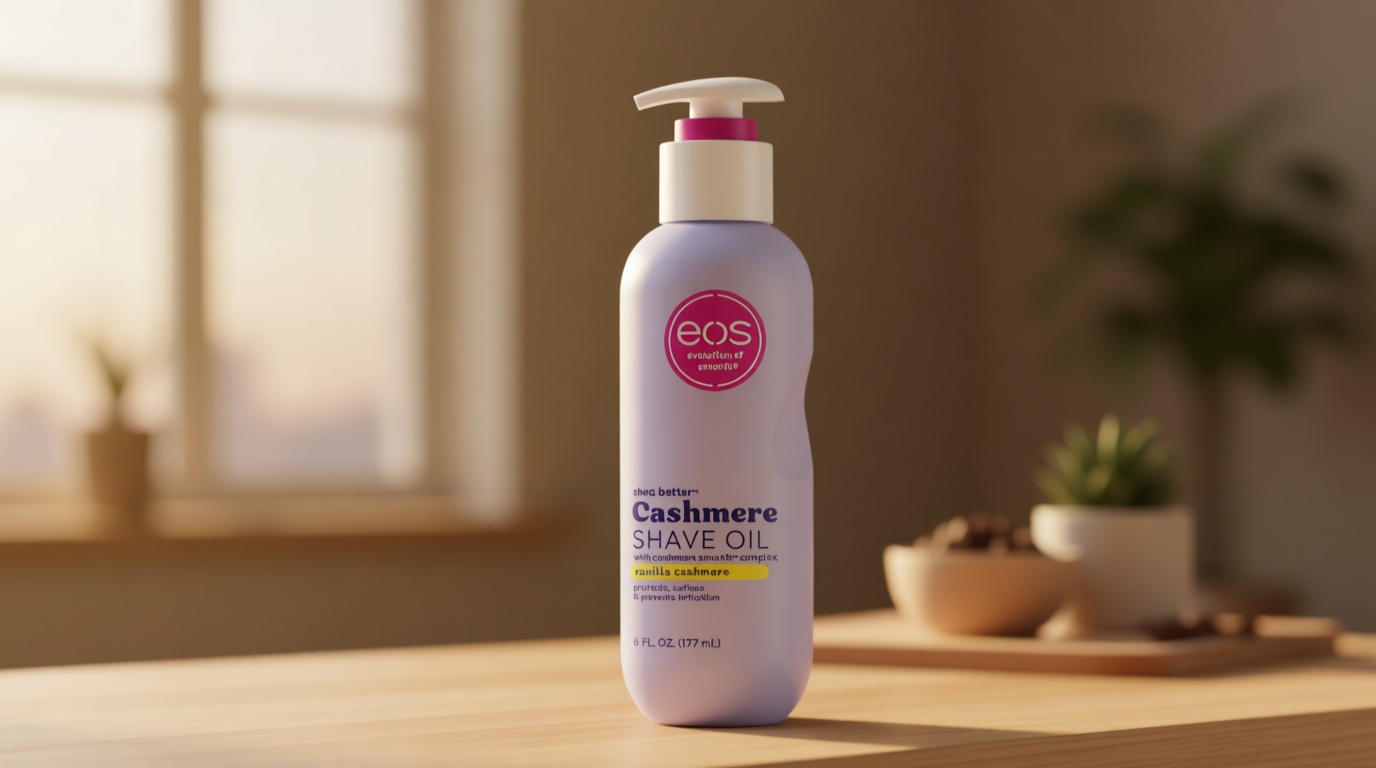 eos Cashmere Shave Oil – Vanilla Cashmere, Moisturizing Shave Oil with Shea Butter & Glycerin, Helps Prevents Irritation & Razor Burn, Vegan, 6 fl oz
