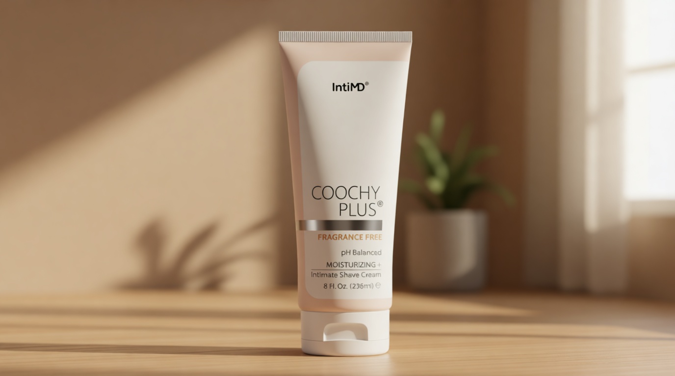 IntiMD Coochy Plus Intimate Shaving Cream Fragrance Free For Pubic, Bikini Line, Armpit and more - Rash-Free, Prevents Razor Burns & Bumps, In-Grown Hair, Itchiness 8oz Tube