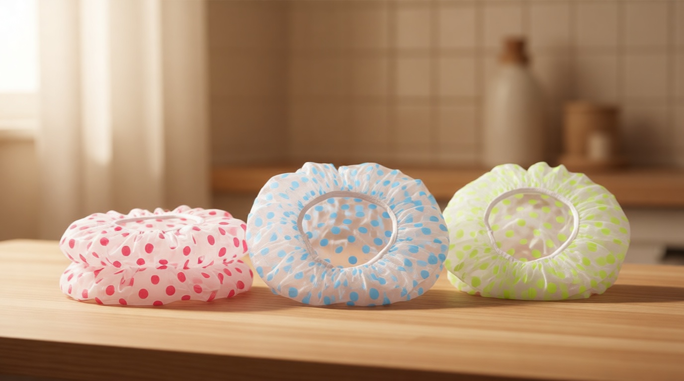 Shower Cap, 3 Pcs Waterproof Reusable Shower Caps Bath Hair Hat for Women Men Kids