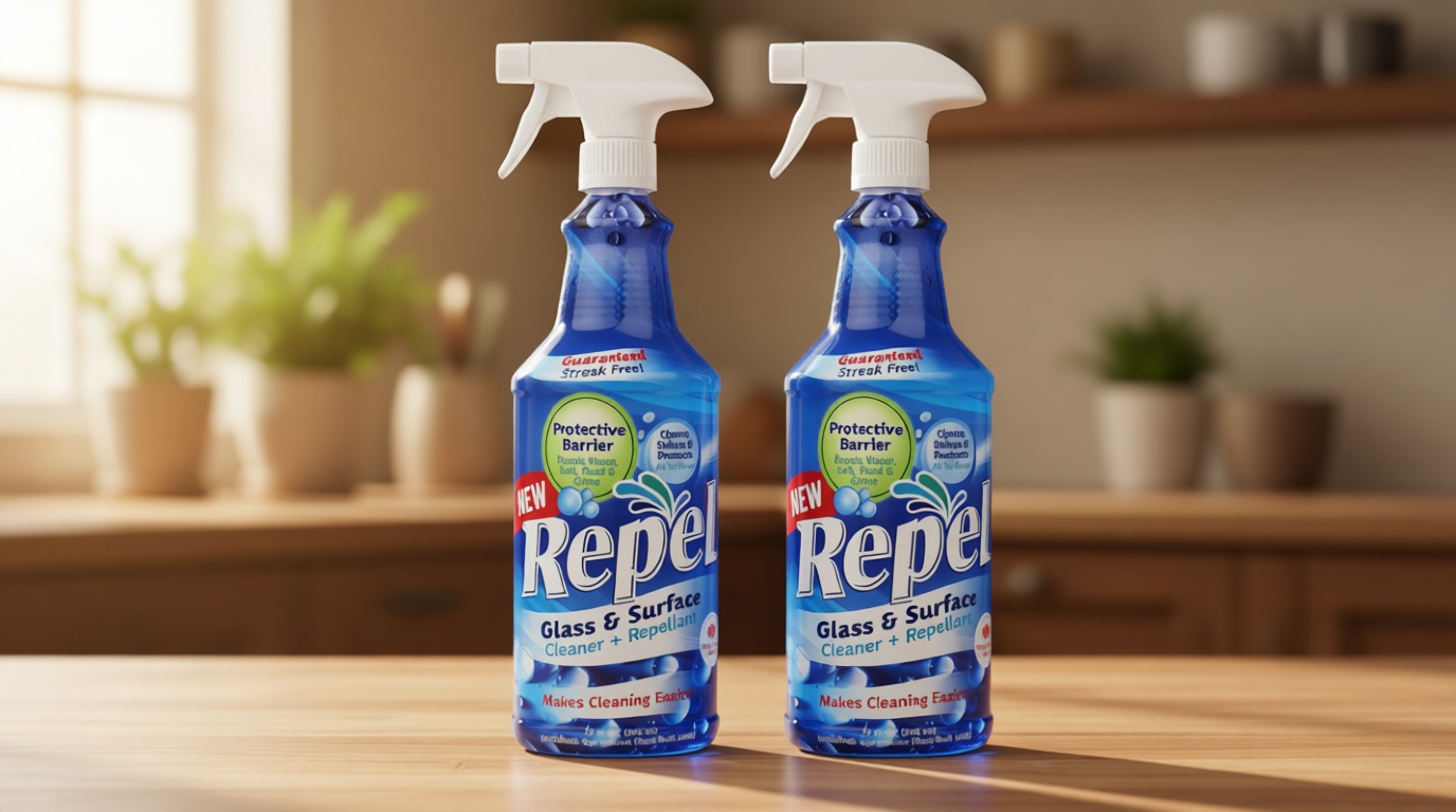 Clean-X REPEL Glass & Surface Cleaner 32 fl. oz. - Cleans & Repels water spots and dirt on glass, mirror, tile and multi surface by UNELKO (2)
