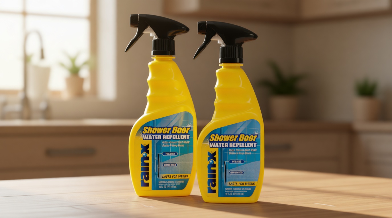 Rain-X 630542 Shower Door Water Repellent, Protects Glass Shower & Doors From Soap Residue And Hard Water Stains Leaving Your Bathroom Beautiful (Pack of 2)