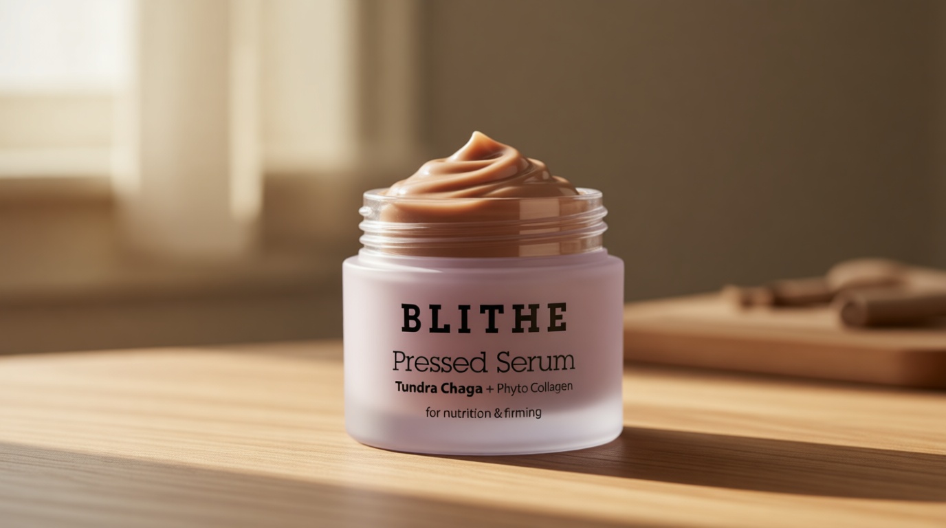 BLITHE Pressed Serum Tundra Chaga | Korean Moisturizer | Anti Aging & Skin Tightening Cream for Face | Night Cream For Woman Anti Aging, 0.91 fl oz
