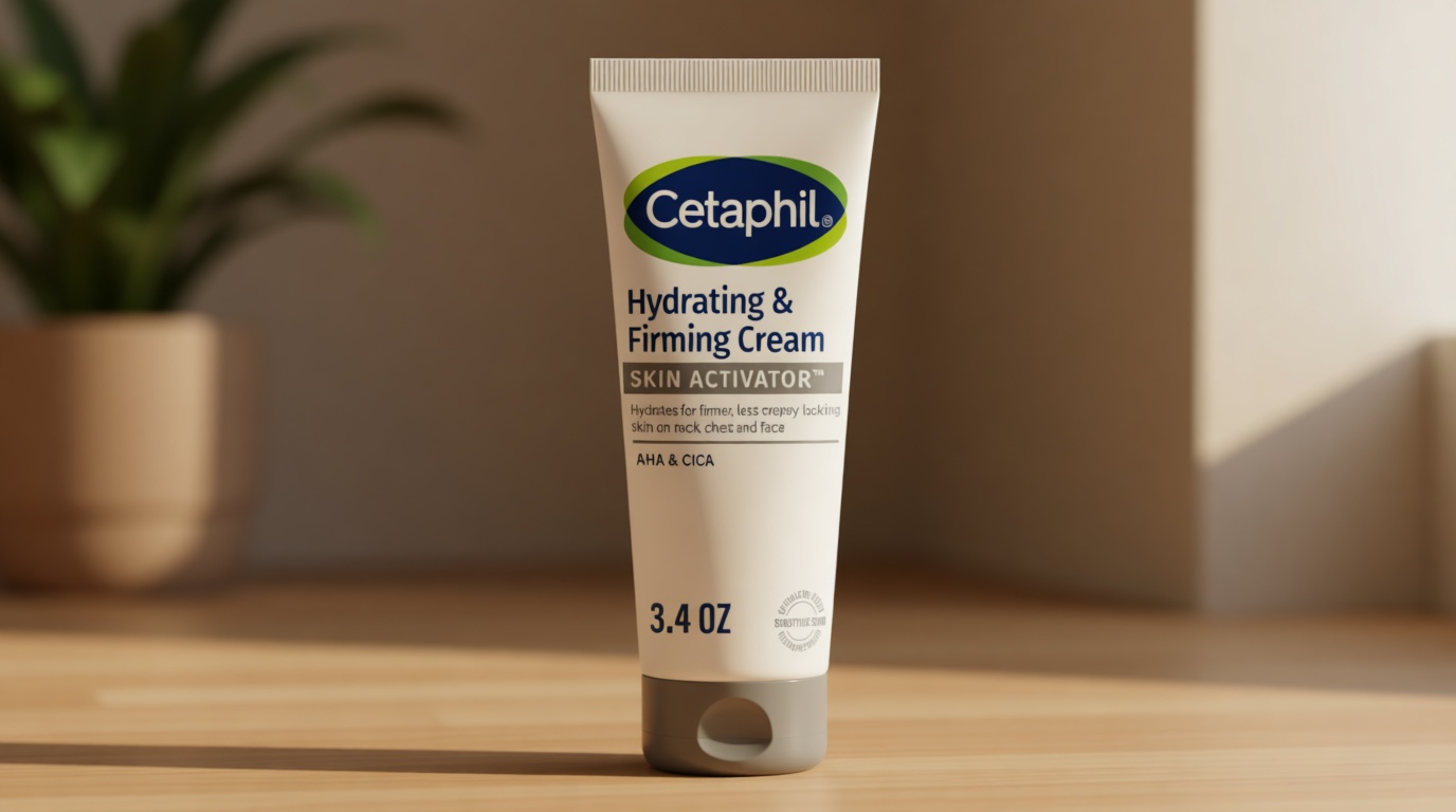 Cetaphil Skin Activator Hydrating & Firming Cream For Face, Neck & Chest 3.4 oz, Mandelic Acid (AHA) and Centella Asiatica (CICA) Cream, Hydrates and Firms Aging Skin, Anti-Aging Skincare
