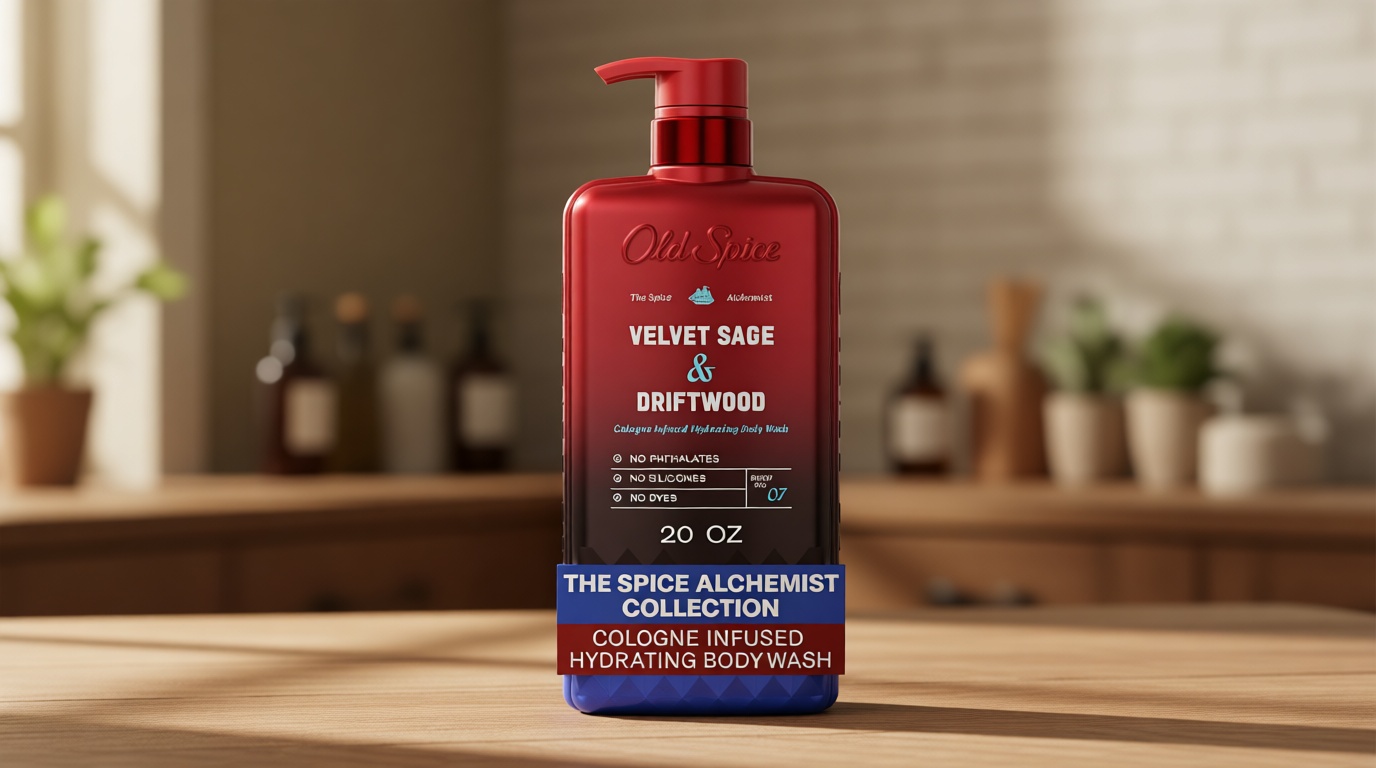 Old Spice Body Wash for Men, The Spice Alchemist Collection, 24/7 Cologne Infused Hydration, No Trade Off Formula, Free of Phthalates Silicones & Dyes, Velvet Sage + Driftwood Scent, 20 oz