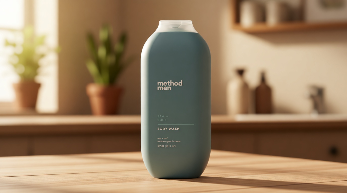 Method Men Body Wash, Sea and Surf Scent, Paraben and Phthalate Free, Quick-Lathering Cleansers, Cruelty Free, 18 oz (Pack of 1) ECOLOGO