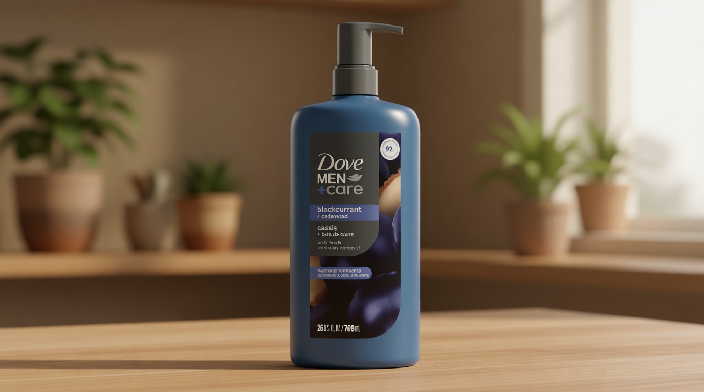 DOVE MEN Moisturizing Body Wash | #1 Dermatologist Body Wash for Men, Sulfate Free, Paraben Free, & Dye Free | Blackcurrant + Cedarwood, 26oz