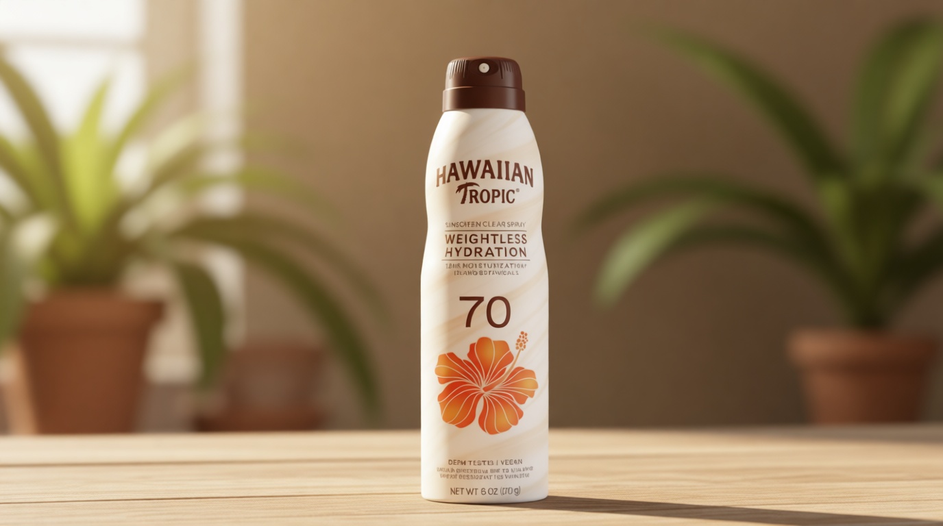 Hawaiian Tropic Weightless Hydration Sunscreen Spray SPF 70, 6oz | High SPF Sunblock, Oxybenzone Free, Hawaiian Tropic Spray Sunscreen, 6oz