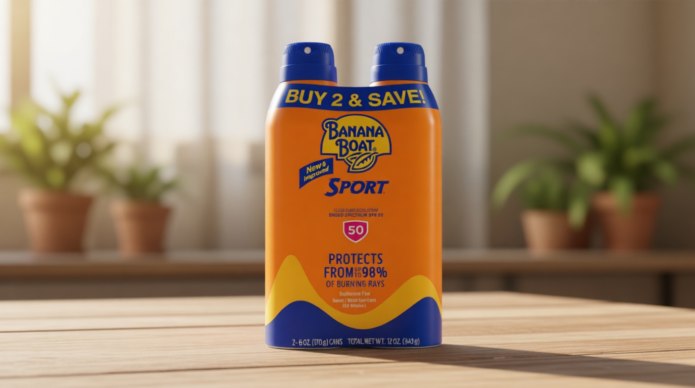 Banana Boat Sport Ultra SPF 50 Sunscreen Spray | Banana Boat Sunscreen Spray SPF 50, Water Resistant, Oxybenzone Free, Sunblock, 6oz each Twin Pack