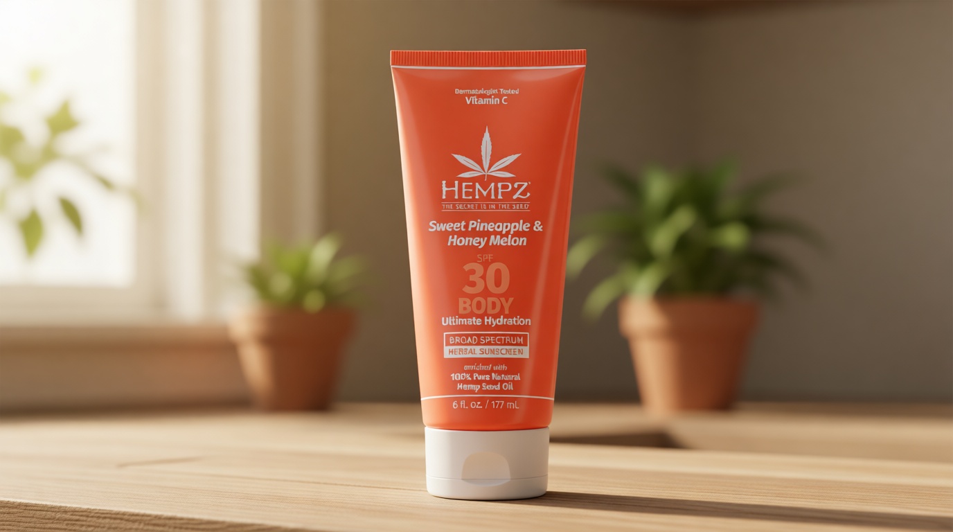 Hempz Daily Body Sunscreen SPF 30, Sweet Pineapple and Honeymelon, Reef Safe, Vegan, Dermatologist Tested, 6 oz