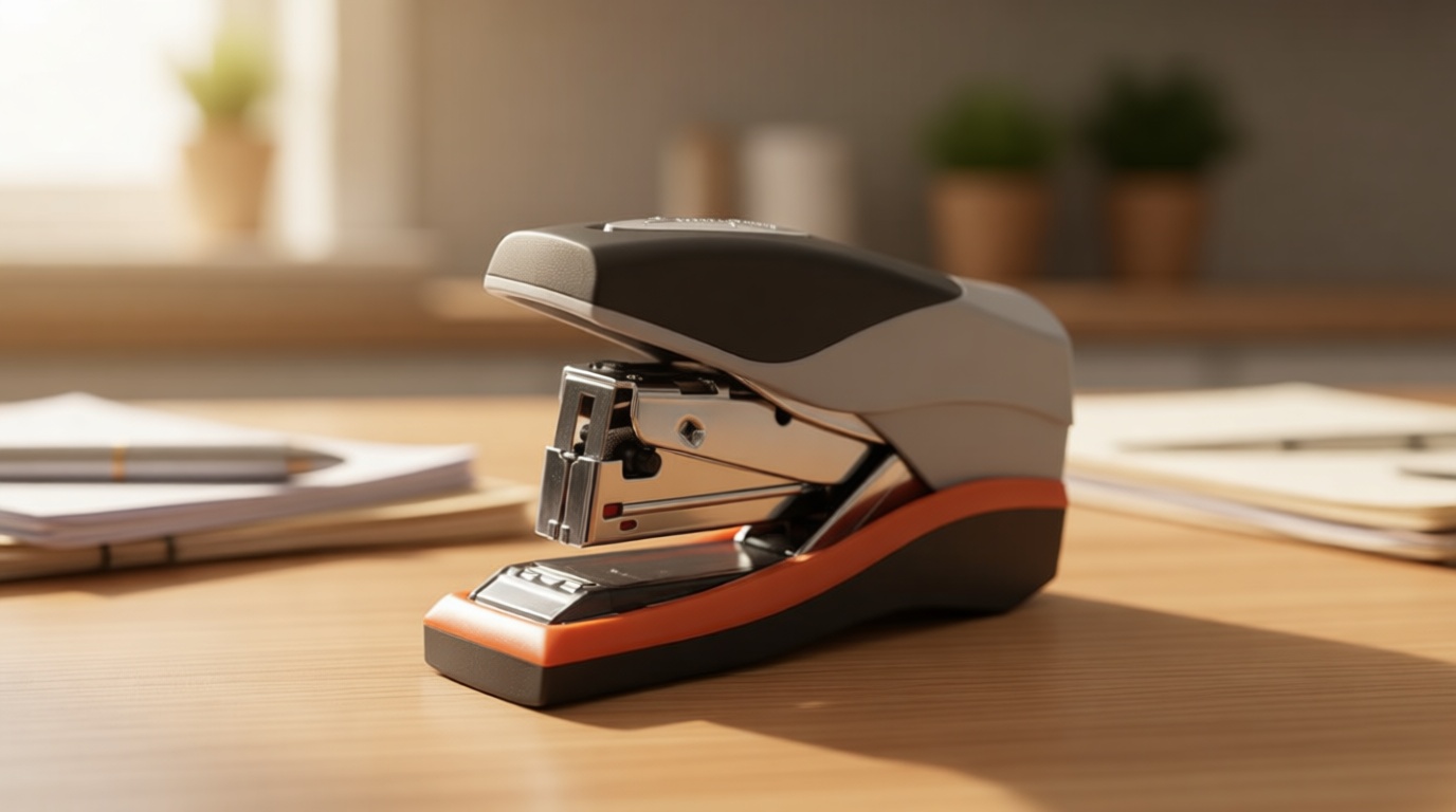 Swingline Stapler, 40 Sheet Capacity, Optima 40, Jam Free, Reduced Effort, Compact, Soft Grip, Metal, Orange, Silver and Black (87842)