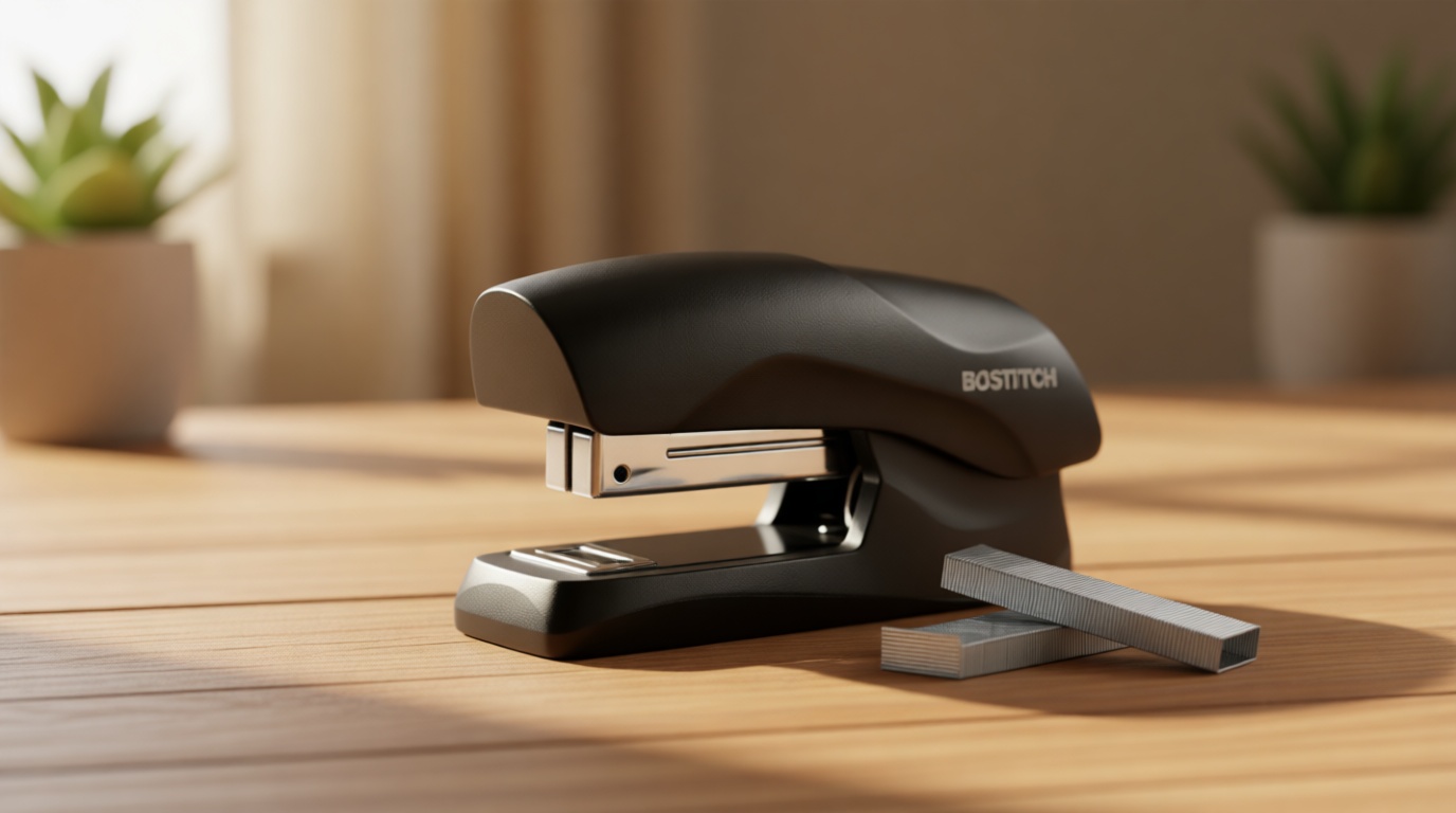 Bostitch Office Heavy Duty 40 Sheet Stapler with 1250 Staples & Claw Remover, Small Stapler Size, Fits into the Palm of Your Hand, Value Pack, Red (B175-BLK-VP