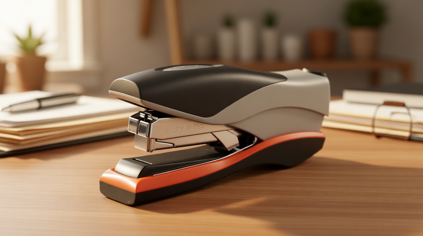 Swingline Stapler, 40 Sheet Capacity, Optima 40, Jam Free, Reduced Effort, Soft Grip, Metal, Orange and Gray (87845)