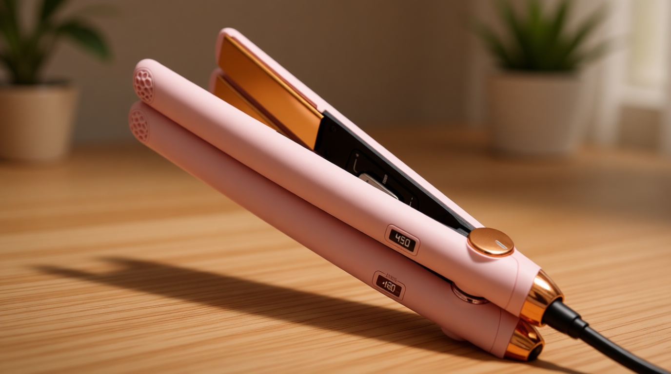 TYMO Flat Iron Hair Straightener and Curler 2 in 1 with 10s Fast Heating, 1 Inch Professional Titanium Straightening Curling Iron with 32 Adjustable Temp and Automatic Shut Off