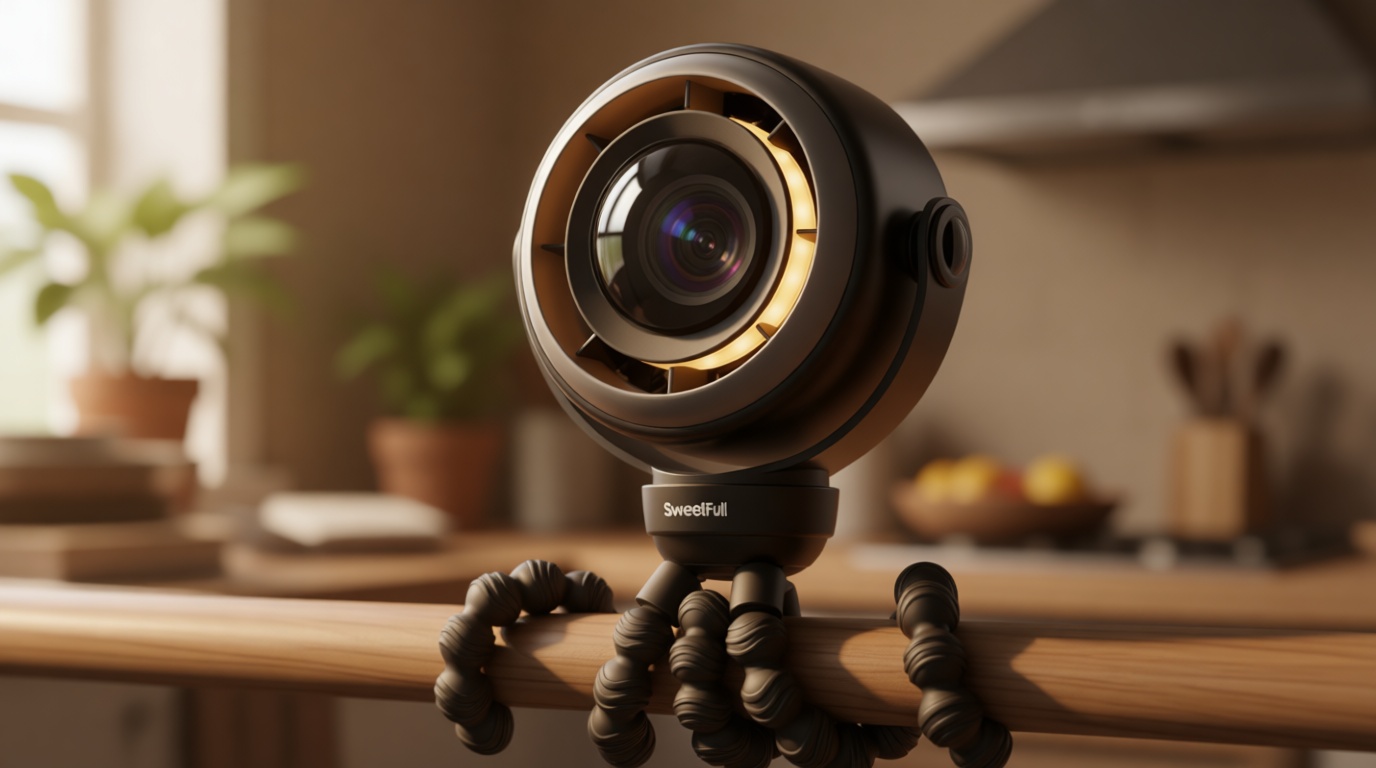 SWEETFULL Baby Stroller Fan - 4000mAh Rechargeable 4-Speed Quiet with LED Display & Night Light, Mini Portable 360° Clip On Safe Fan for Car Seat, Crib, Travel - Black Global Recycled Standard