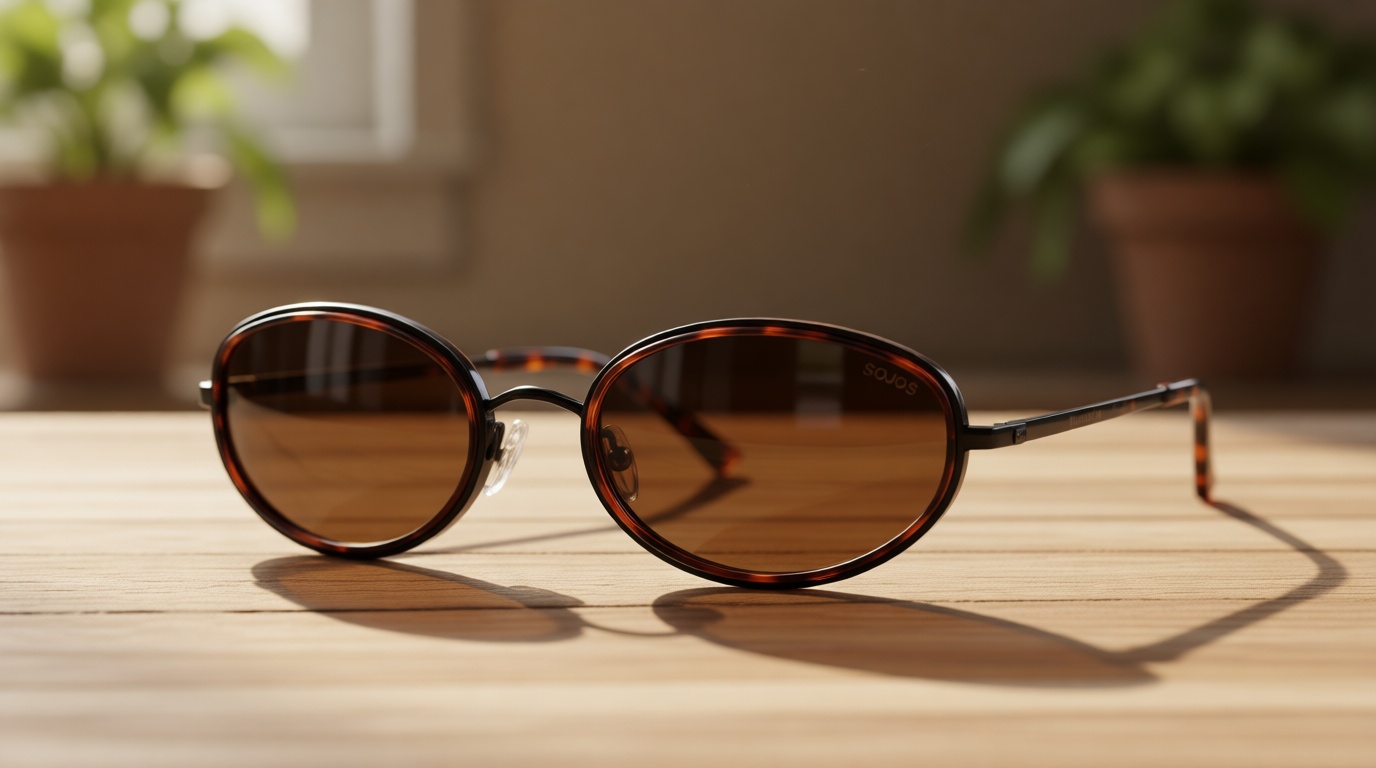 SOJOS Trendy Oval Polarized Sunglasses for Women Men, 80s 90s Chic Retro Vintage Sunnies SJ1248 Global Recycled Standard