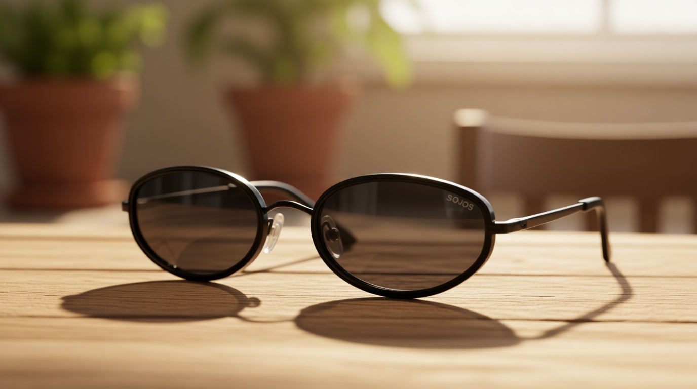 SOJOS Trendy Oval Polarized Sunglasses for Women Men, 80s 90s Chic Retro Vintage Sunnies SJ1248 Global Recycled Standard