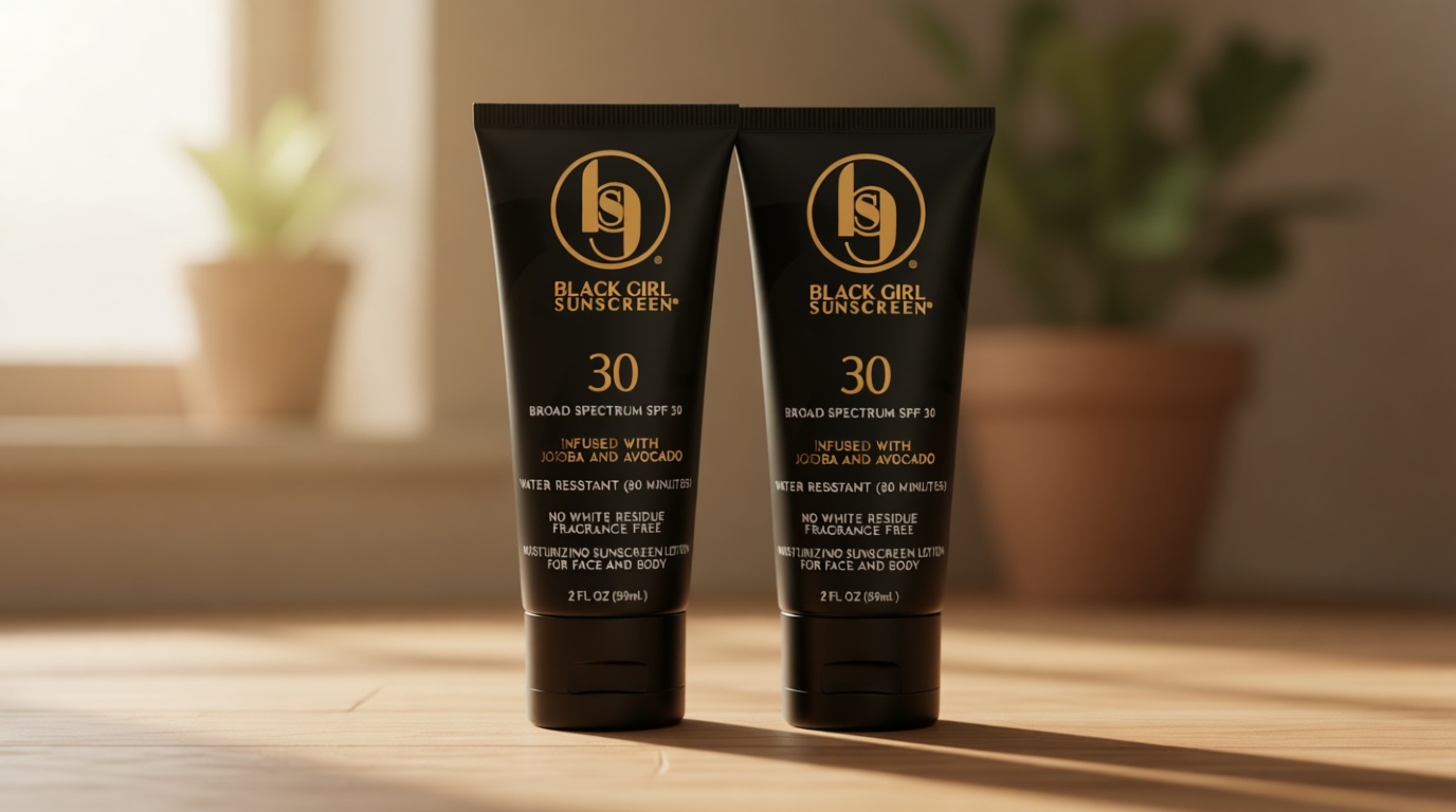 Black Girl Sunscreen SPF 30 for the Face & Body - Moisturizing Sun Protection, SPF 30, Sun Lotion for Women, Ultra Sheer, Travel Size, No White Cast for Melanin Rich Skin - 2 fl oz, 2 Pack
