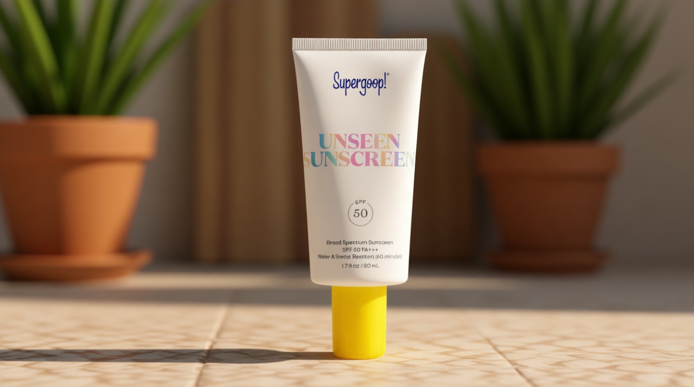 Supergoop! Unseen Sunscreen - SPF 50 - Clear & Invisible Face Sunscreen + Broad Spectrum + Makeup-Gripping Primer - Weightless, Scentless, Oil Free - For All Skin Types & Tones - 1.7 fl oz