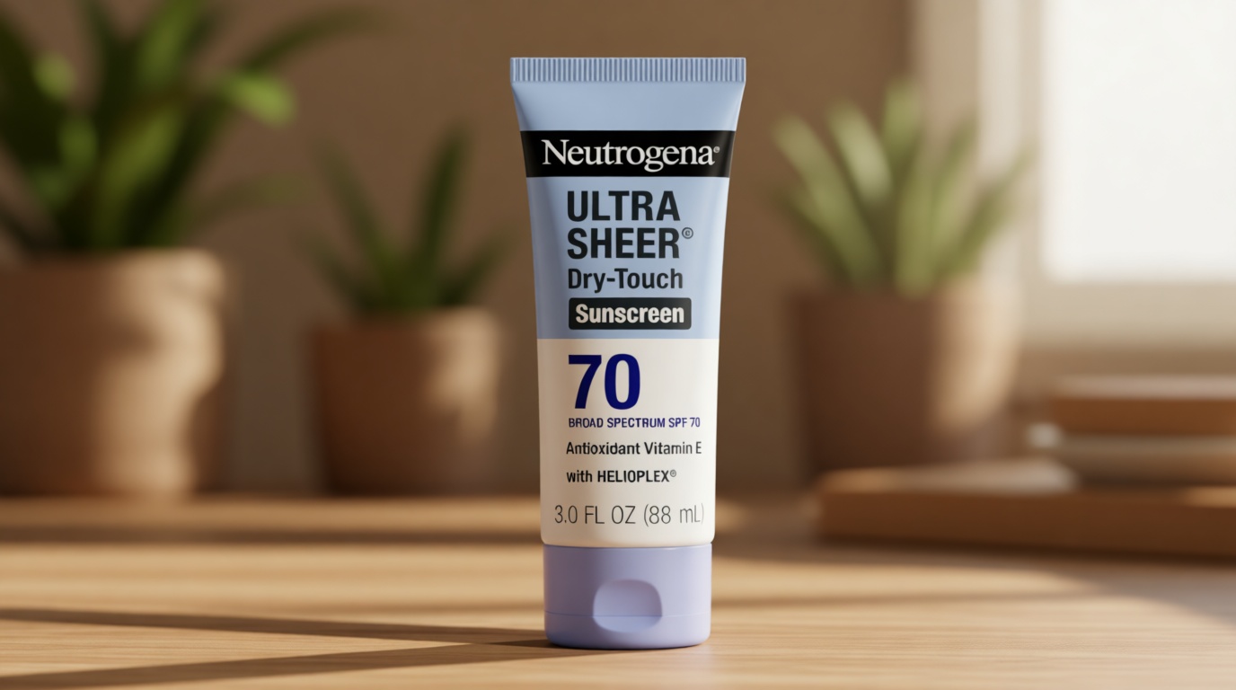 Neutrogena Ultra Sheer Dry-Touch Sunscreen Lotion SPF 70, Broad Spectrum, Water Resistant 80 Min, Oil-Free, Oxybenzone-Free, Non-Comedogenic, Matte Finish, Body Sunscreen, Travel Size 3 Fl Oz