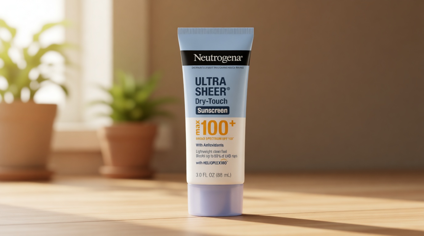 Neutrogena Ultra Sheer Dry-Touch Sunscreen Lotion, Max 100+ Broad Spectrum SPF 100 UVA/UVB Protection, Lightweight, Non-Greasy Sunscreen, Oxybenzone-Free, Antioxidant, Travel Size, 3 fl oz